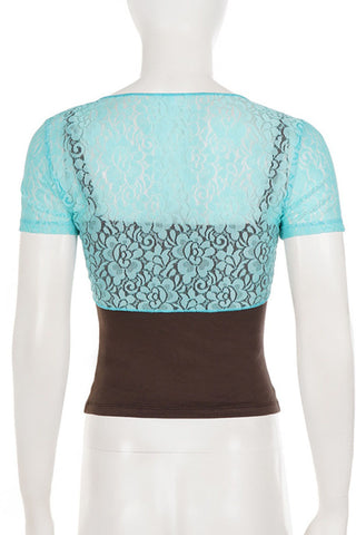 Sheer Lace Top with Cami Set