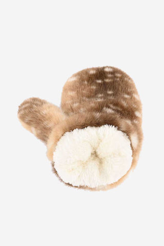Spotted Faux Fur Mitten Gloves