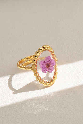 Floral Resin Statement Ring