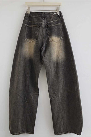 Studded Side-Stripe Barrel Jeans