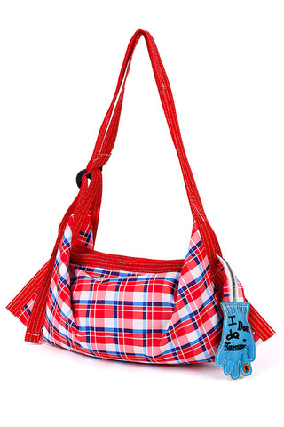 Plaid and Striped Foldable Tote Bag