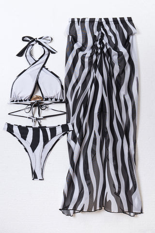 Strappy Bikini Set with Matching Cover-Up