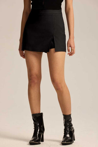 High-Waist Front Slit Mini Skirt