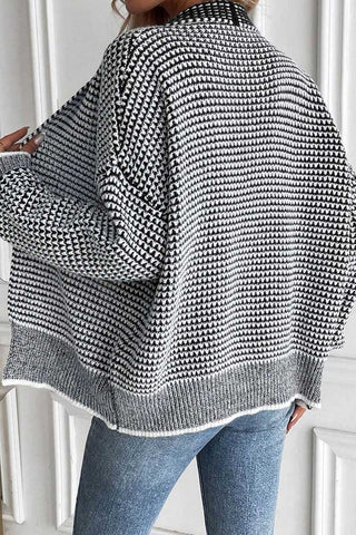 Open-Front Textured Knit Cardigan