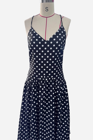 Sleeveless Polka Dot Casual Dress