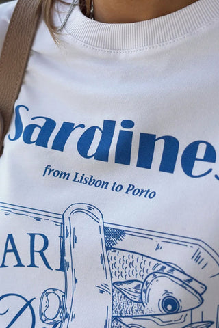Sardines Graphic Crew Neck Long Sleeve Top