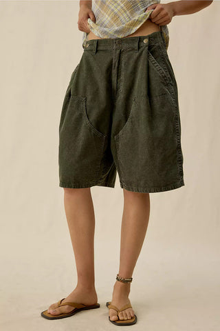Button Detail Pocket Casual Shorts