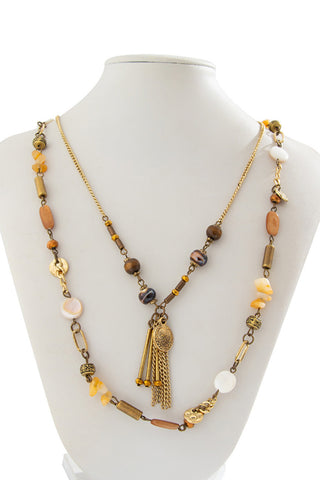 Pearl Layered Chain Necklace