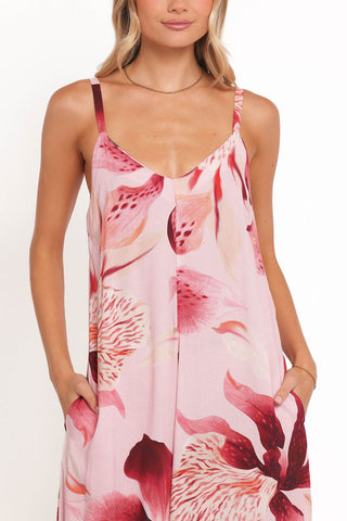 Abstract Print Spaghetti Strap Wide-Leg Jumpsuit