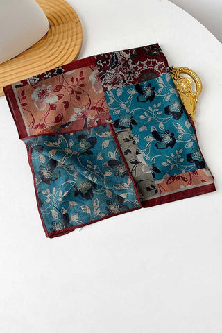 Paisley and Geometric Print Square Scarf