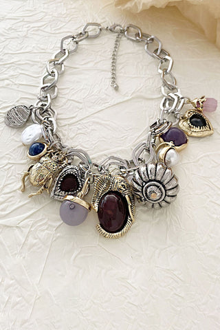 Charm Chain Statement Necklace