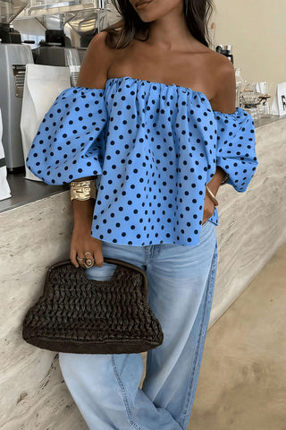 Off-Shoulder Polka Dot Top
