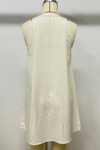 Striped Sleeveless Casual Dress