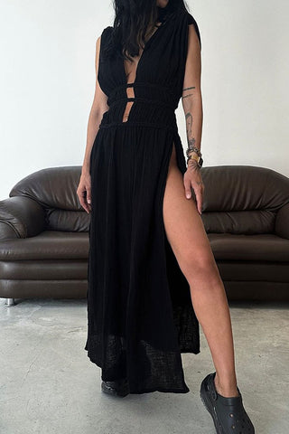 Halter Cutout Maxi Dress