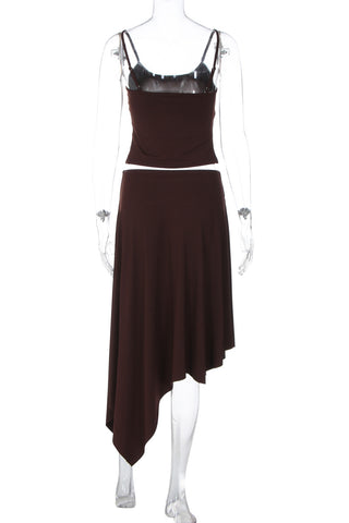 Asymmetrical Hem Skirt Set