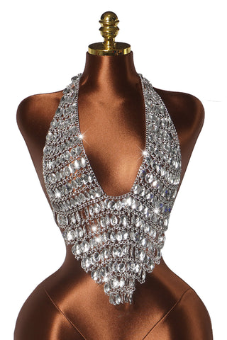 Beaded Halter Chain-Link Tank
