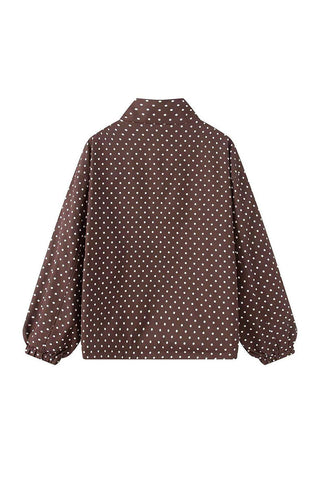 Polka Dot Half-Zip Pullover Jacket