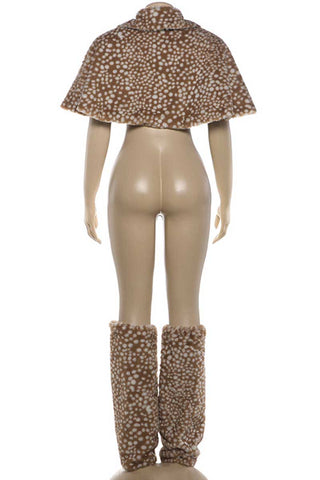 Printed Cape Collar Shrug Set