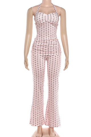 Halter Polka Dot Pants Set