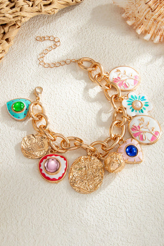 Tone Sun Charm Link Bracelet