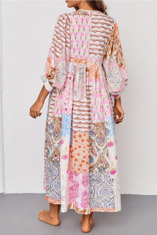 Flowy Patchwork Vacation Dress