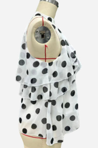 Layered Halter Polka Dot Tank