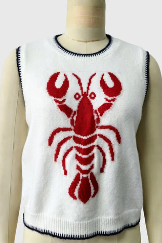 Cropped Crew Neck Lobster Vest