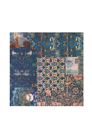 Patchwork Floral Print Square Scarf