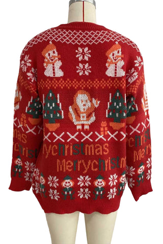 Holiday Graphic Crew Neck Knit Sweater
