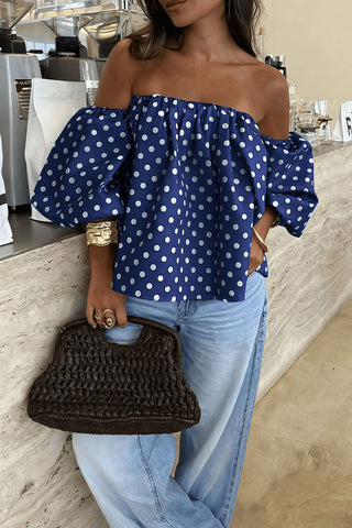 Off-Shoulder Polka Dot Top