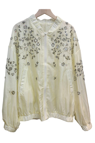Embellished Floral Bomber Jacket
