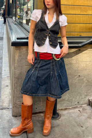 Button-Front Denim Vest