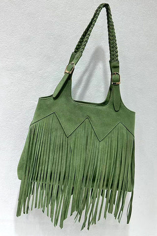 Braid-Handle Fringe Tote