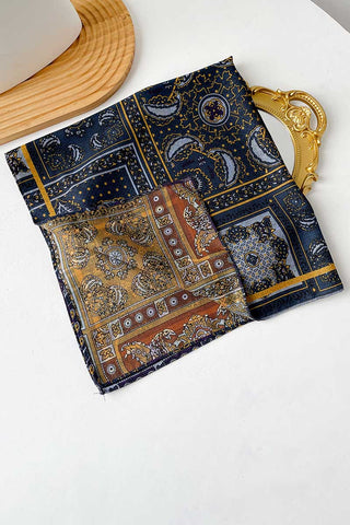 Paisley and Geometric Print Square Scarf