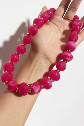 Polished Beaded Statement Necklace