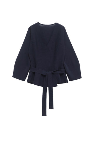 V-Neck Wrap Tie Waist Knit Cardigan