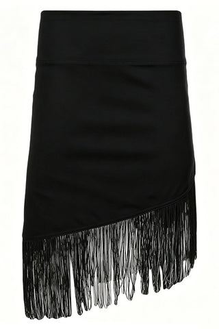 Asymmetrical Fringe Midi Skirt