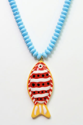 Fish Pendant Beaded Necklace