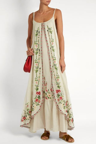 Flowing Maxi Dress with Layered Design