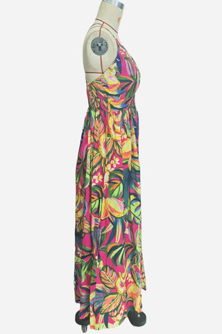 Tropical Halter Maxi Dress