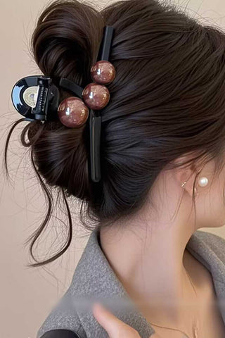 Marbled Sphere Stack Hair Claw Clip