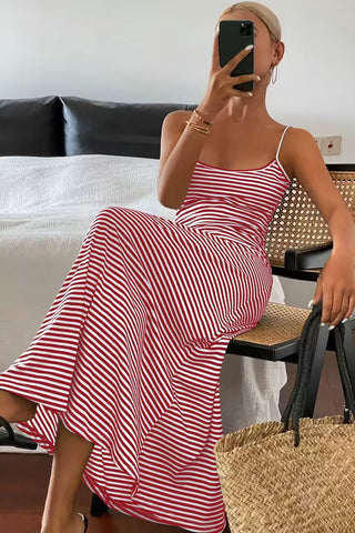 Striped Spaghetti Strap Maxi Dress