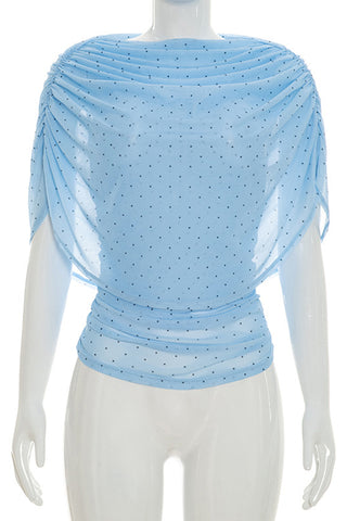 Draped Polka Dot Top