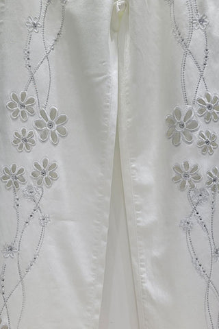 Floral-Detail Straight Jeans