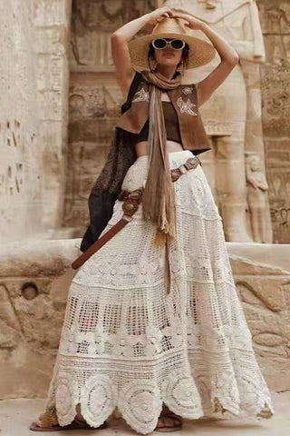 Boho Crochet Maxi Skirt