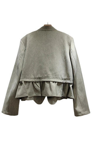 Floral Patchwork Asymmetric Button Jacket