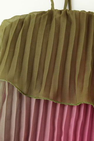 Ombre Pleated Tiered Casual Dress