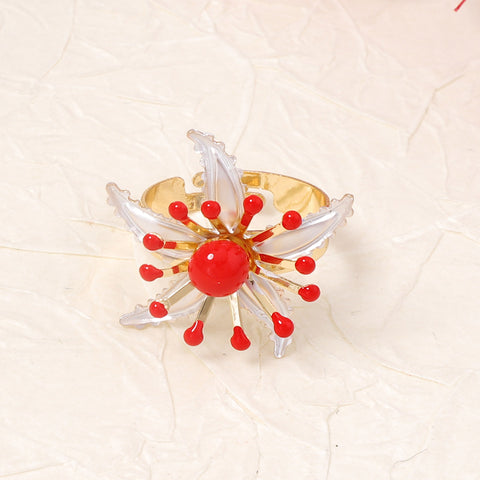 Floral Enamel Statement Ring