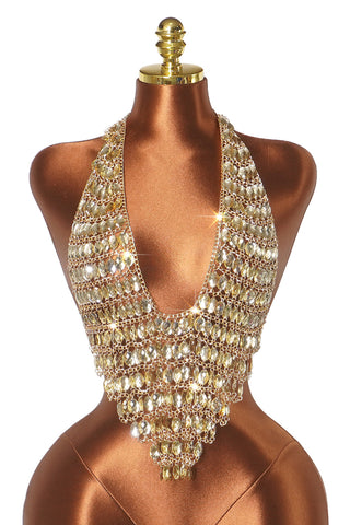 Beaded Halter Chain-Link Tank