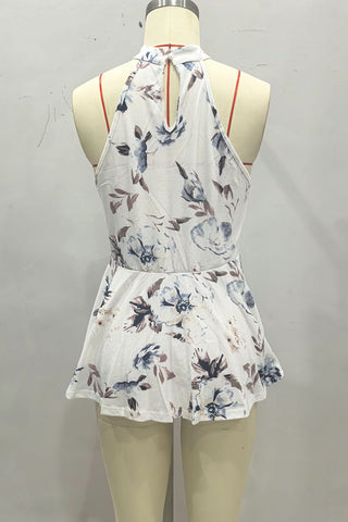 Halter Neck Peplum Tank Top